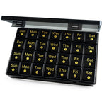 FHORAIN Monthly Pill Organizer 28 Days, 4 Weeks 1 Time a Day Pill Cases, Large Compartments Medicine Container for Vitamins, Fis