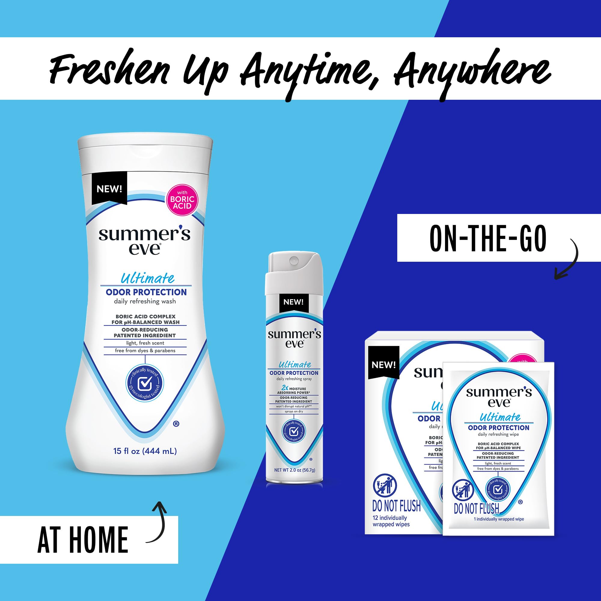 Summer's Eve, Ultimate Odor Control, Feminine Spray for Odor Protection, Talc-Free, Absorbs Moisture, 2 oz