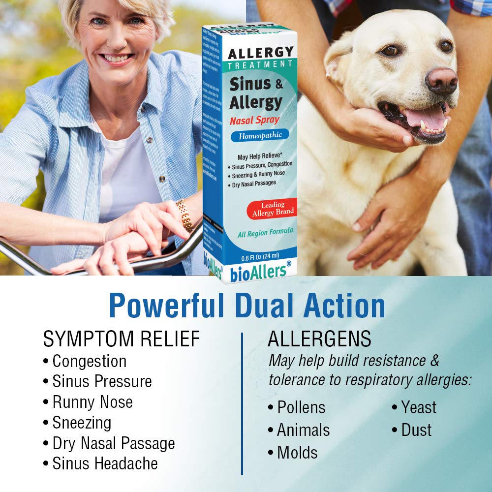 NaturalCare bioAllers Allergy Nasal Spray, Homeopathic Allergy Spray for Congestion Relief, Sinus Pressure, Sneezing, Runny Nose