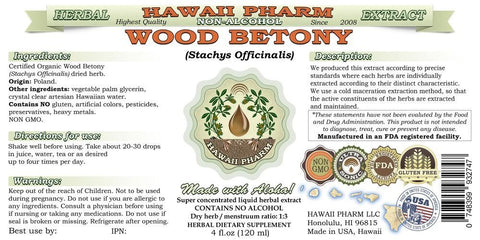 Wood Betony Alcohol-Free Liquid Extract, Organic Stachys Officinalis (Stachys Officinalis) Dried Herb Glycerite Natural Herbal S