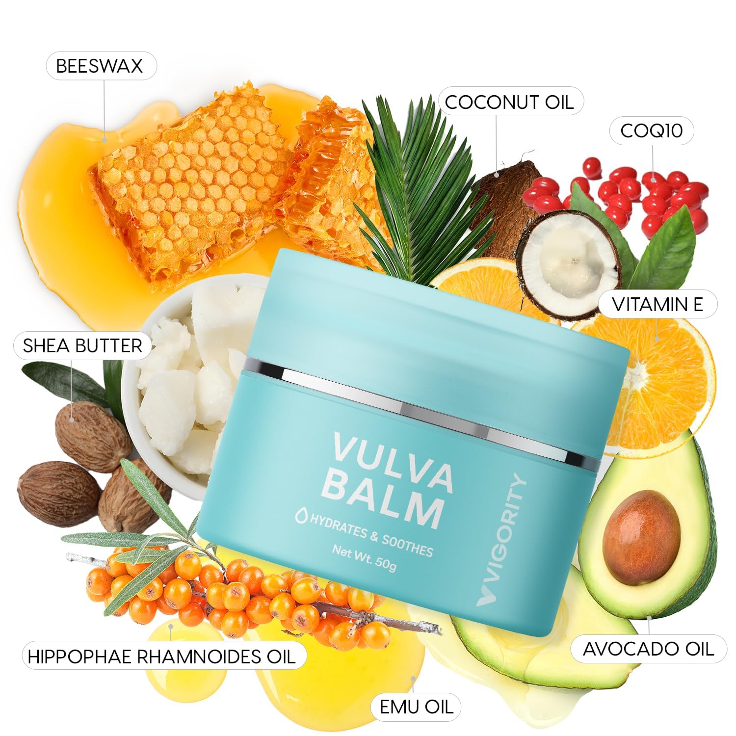 Vigority Vulva Balm Vaginal Moisturizer for Women 2-pack: Intimate Skin Care Relieves Dryness, Itch, Odor & Irritation - Menopau