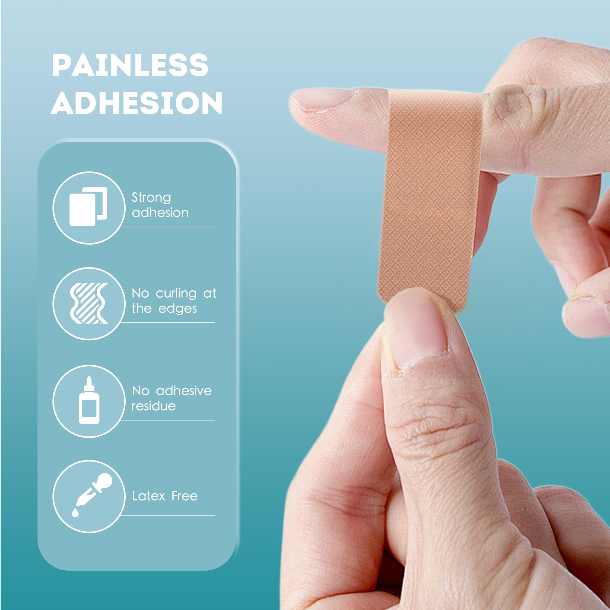Ourmed Flexible Fabric Adhesive Bandages,60 Count, Latex Free First Aid Bandage with Non-Stick Pad for Wound Care, Cuts, Scrapes