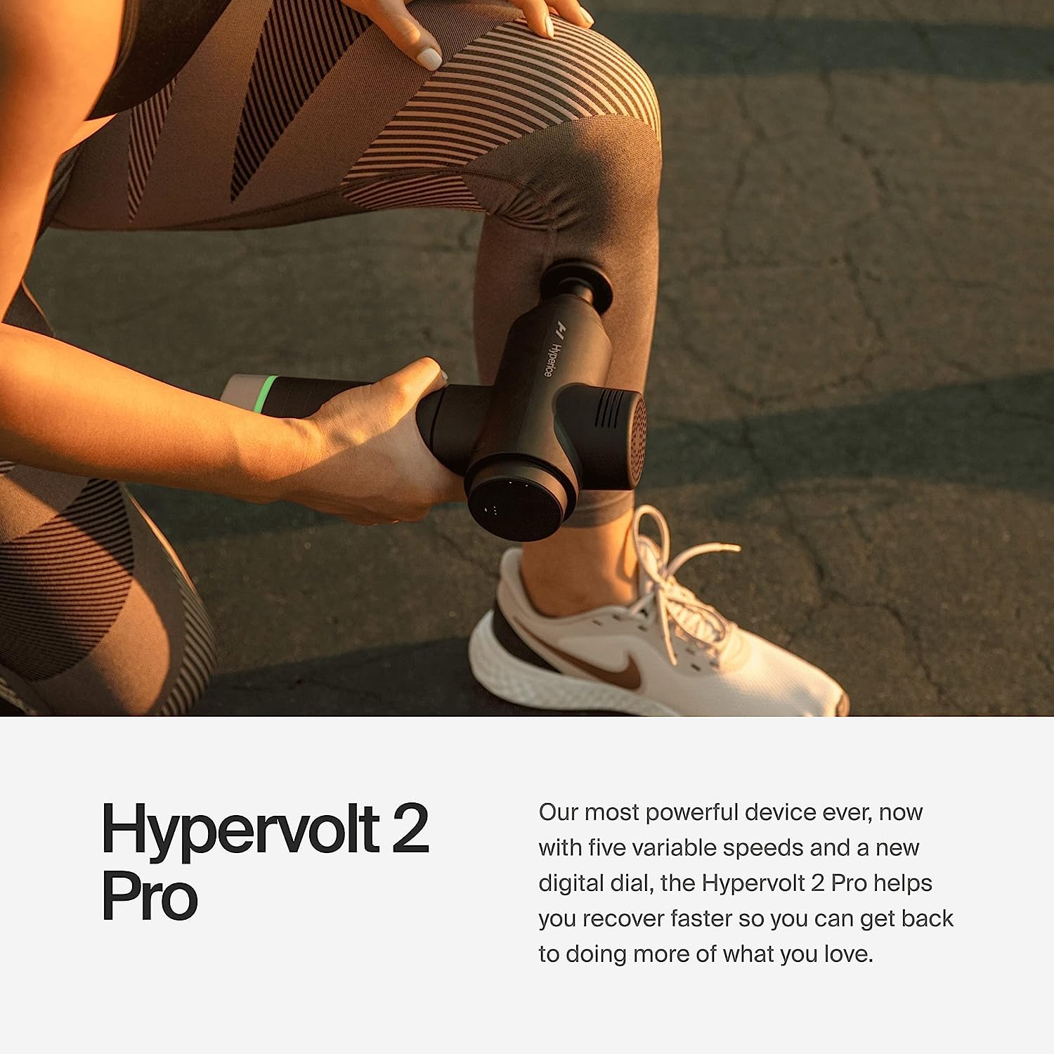 Hyperice Hypervolt 2 Pro and Heated Head - Featuring Quiet Glide Technology - Handheld Percussion Massage Gun | 5 Speeds, 5 Inte