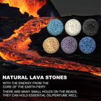 Top Plaza Lava Rock Stone Aromatherapy Essential Oil Diffuser Set Square Ceramic Fragrance Perfume Ware Bowl with 14Pcs Round Sh