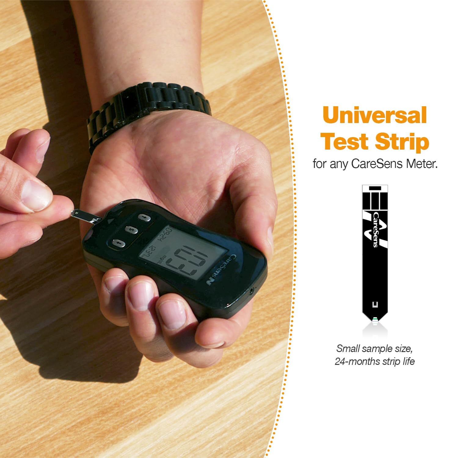 CareSens N Blood Glucose Monitor Kit with 100 Blood Sugar Test Strips, 100 Lancets, 1 Blood Glucose Meter, 1 Lancing Device, 1 C
