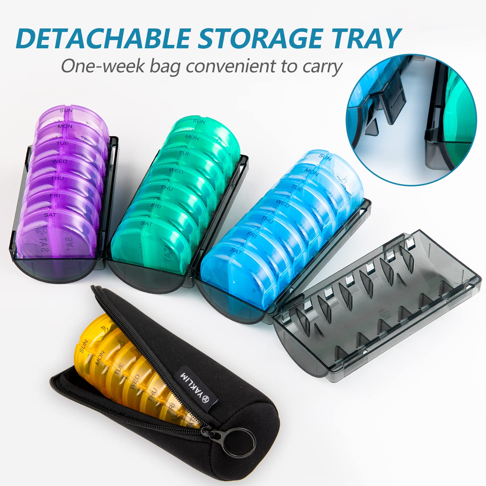 Yaklim Monthly Pill Organizer 2 Times A Day,XL One Month 28 Day Pill Box AM PM,Daily Pill Case Large 4 Week,Medication Organizer
