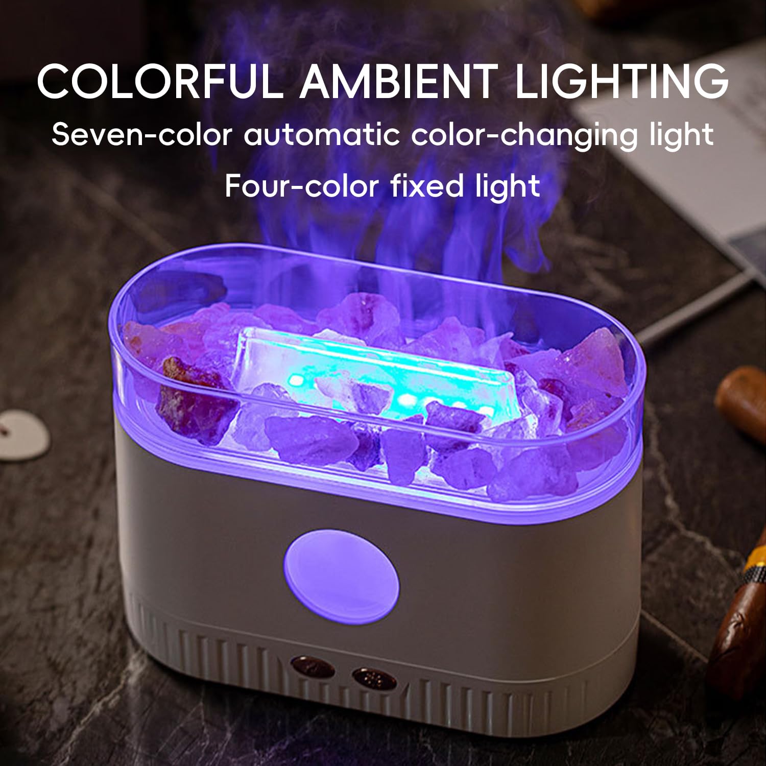 YALEDI Aromatherapy Essential Oil Diffuser, 3-in-1 Himalayan Salt Lamp Diffuser with 7 Color Lights, 200ml Ultrasonic Cool Mist