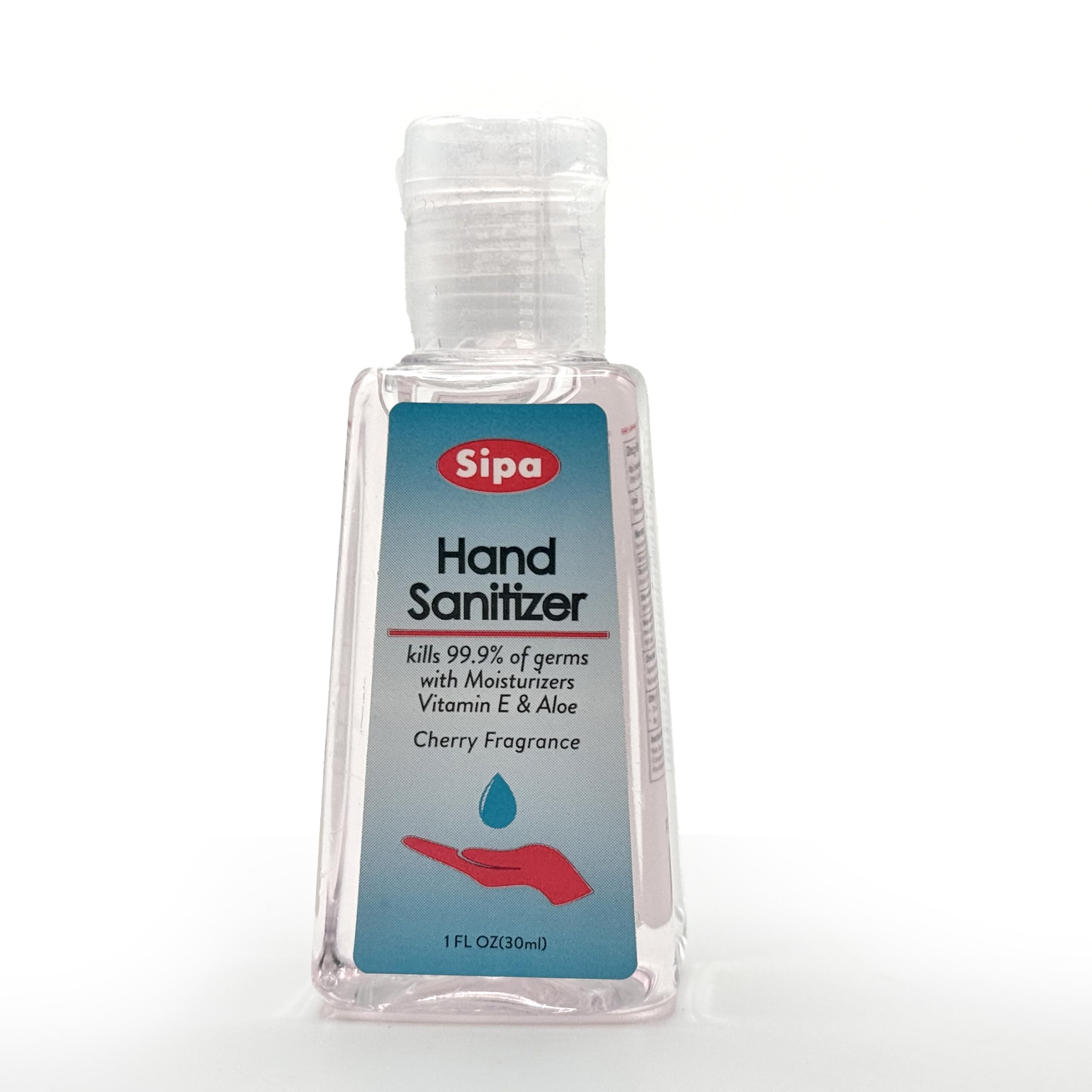 SIPA Bulk Cherry Scent Hand Sanitizer Travel Size Bundle 1 oz, Cap Bottle, Protect Against Germs with Vitamin E Formula, with 2