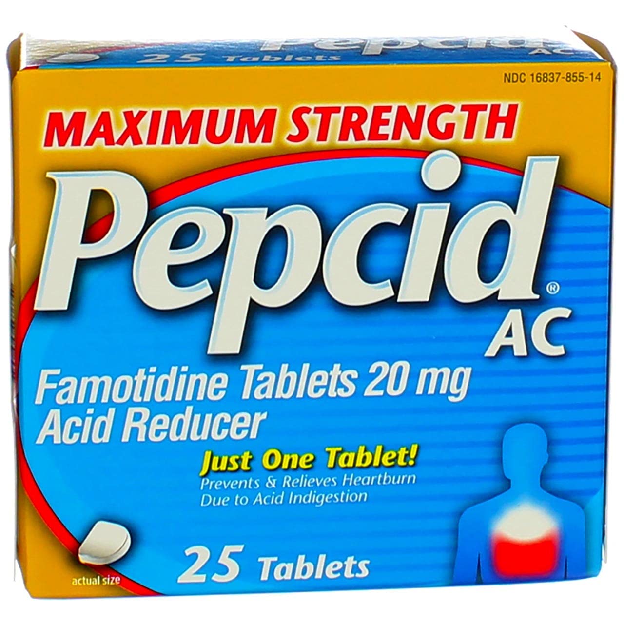Pepcid AC Maximum Strength Acid Reducer Tablets, 25-Count Boxes (Pack of 2)