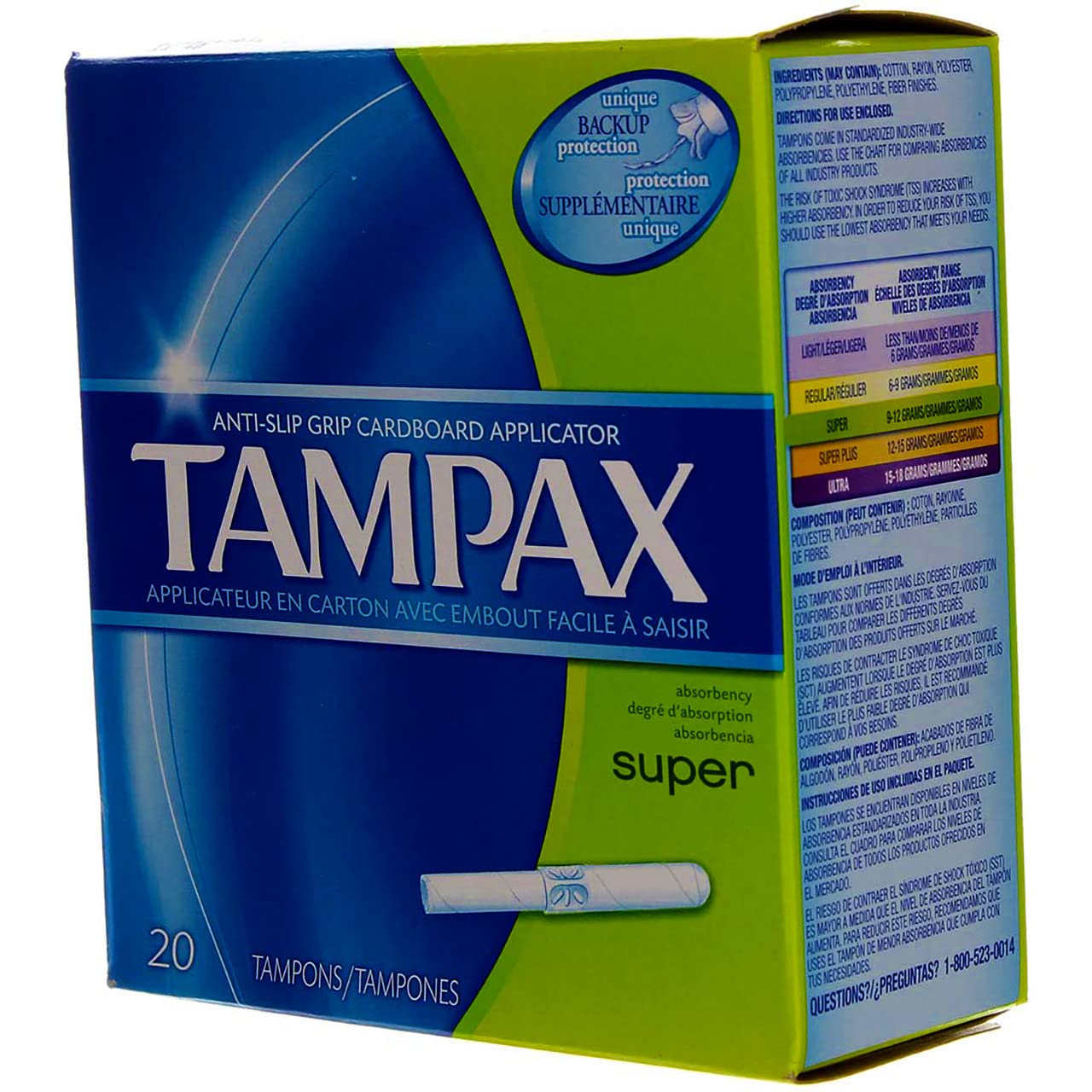 Tampax Super, 20 Tampons each (Pack of 2)
