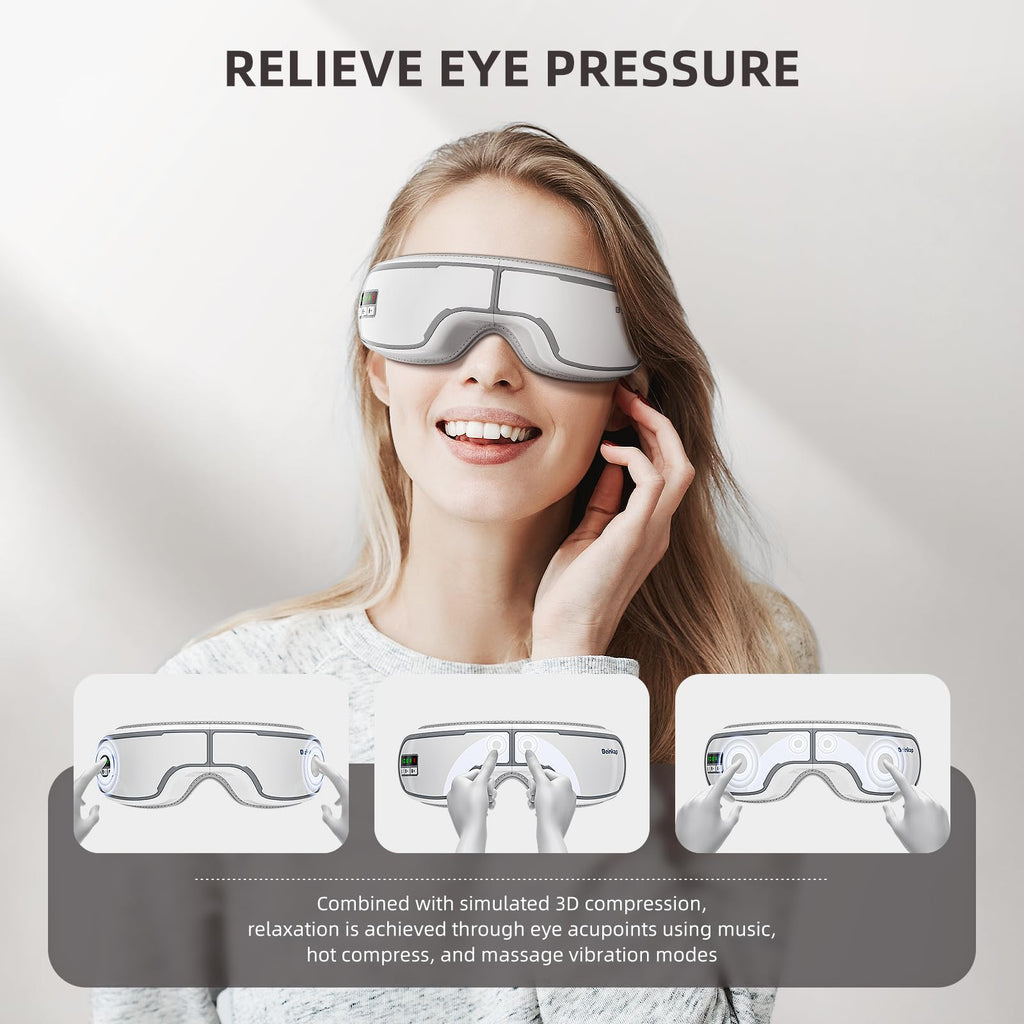 BEINKAP Eye Massager, New Year Birthday Gifts for Women, FSA HSA Eligible Eye Massager with Heat, Eye Mask Eye Massager for Migr