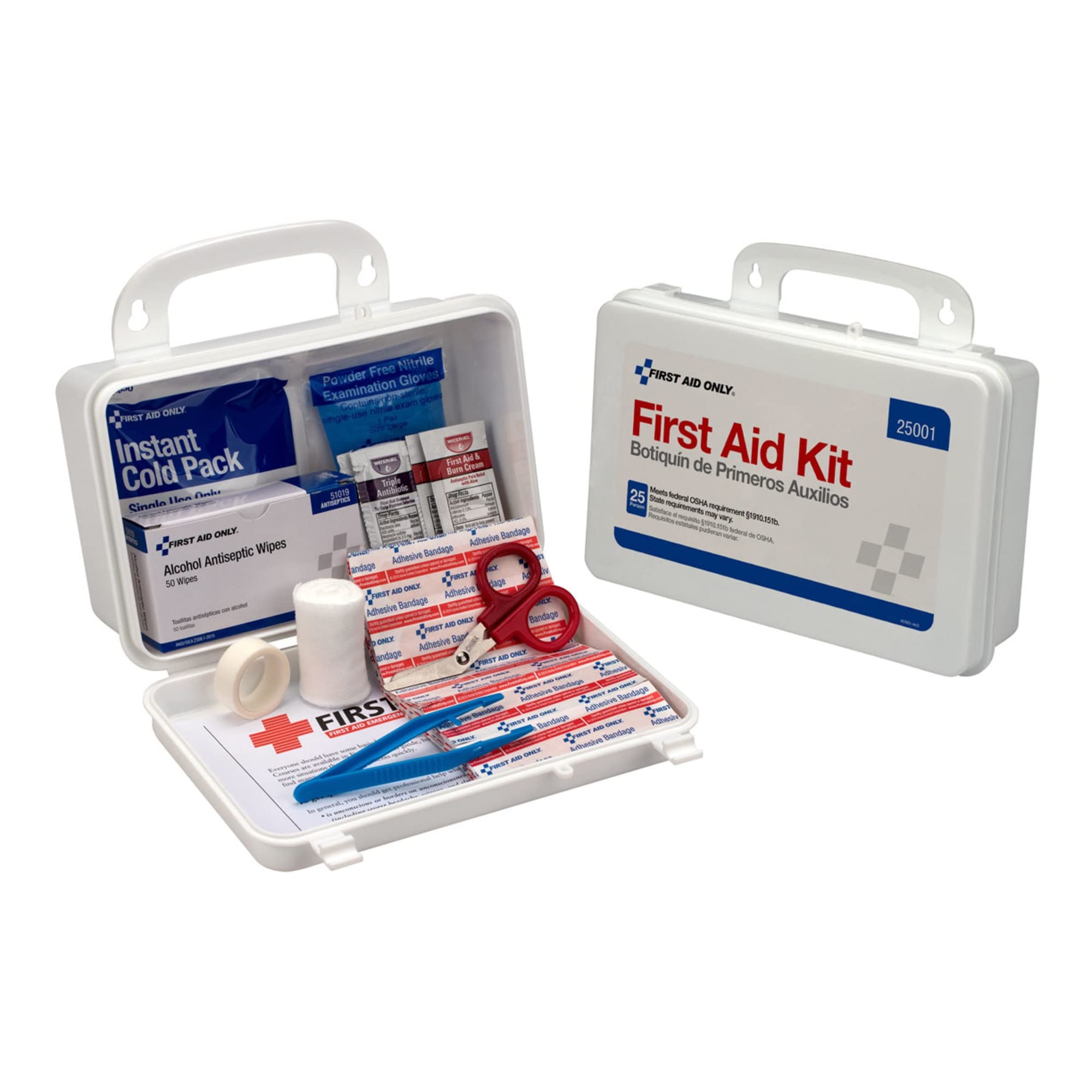 ACM60002 First Aid Station,For 25 People,113 Pieces,10x7x3,White