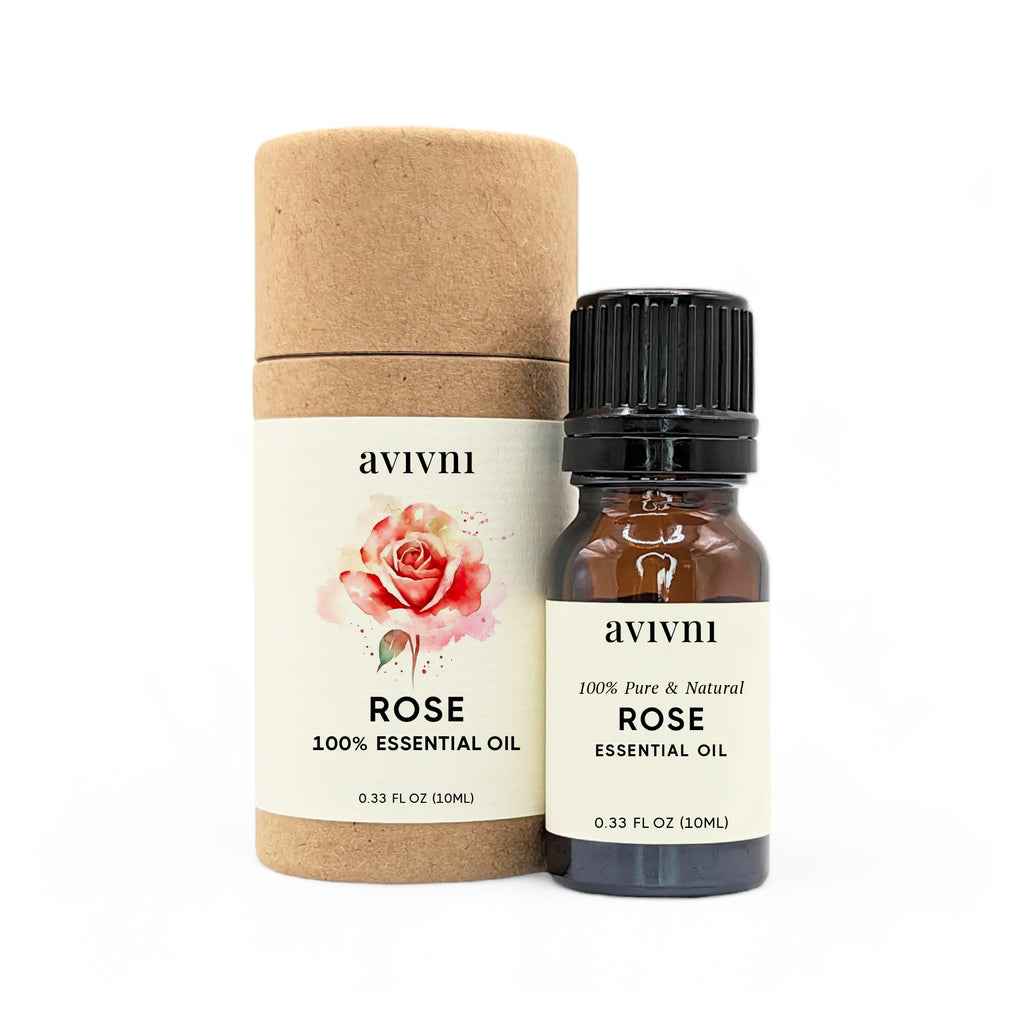 Avivni Bulgarian Rose Otto Essential Oil - 100% Pure & Natural, Organic, Undiluted for Aromatherapy, Hair, Diffuser (0.33oz - 10