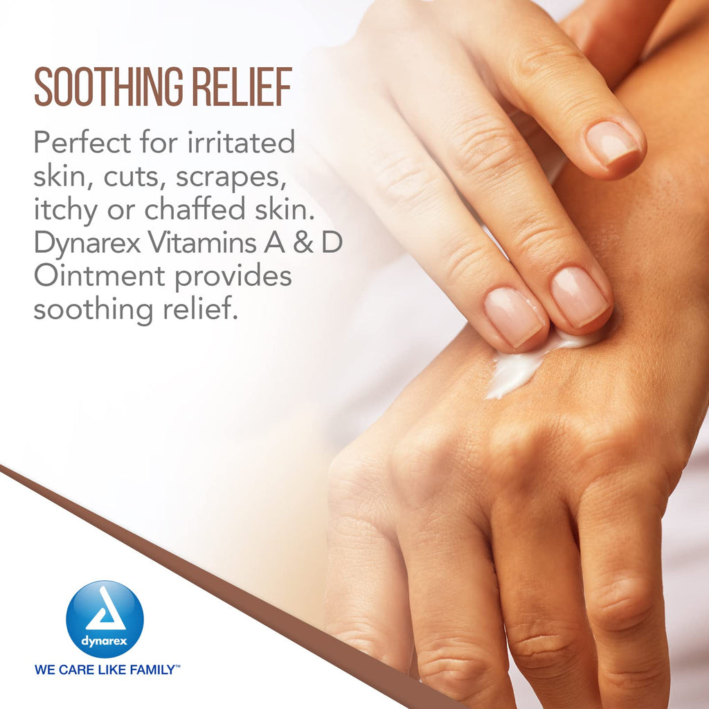 Dynarex 1152 Vitamins A & D Ointment, White, 1 oz. Tube, Pack of 72