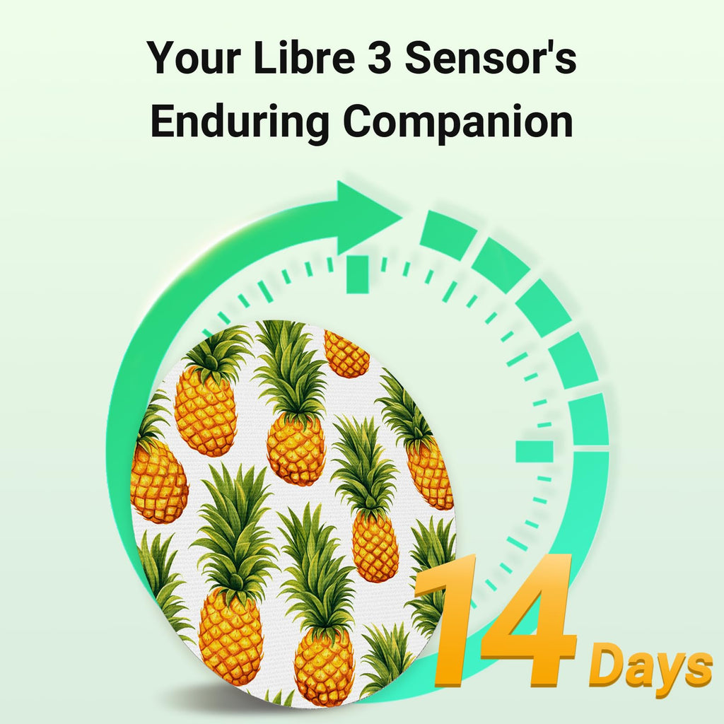 Kovoq - Freestyle Libre 3 Sensor Covers, 16 Printed Waterproof Libre 3 Covers, 1 Hardshell Cover for Enhanced Safeguard, Breatha