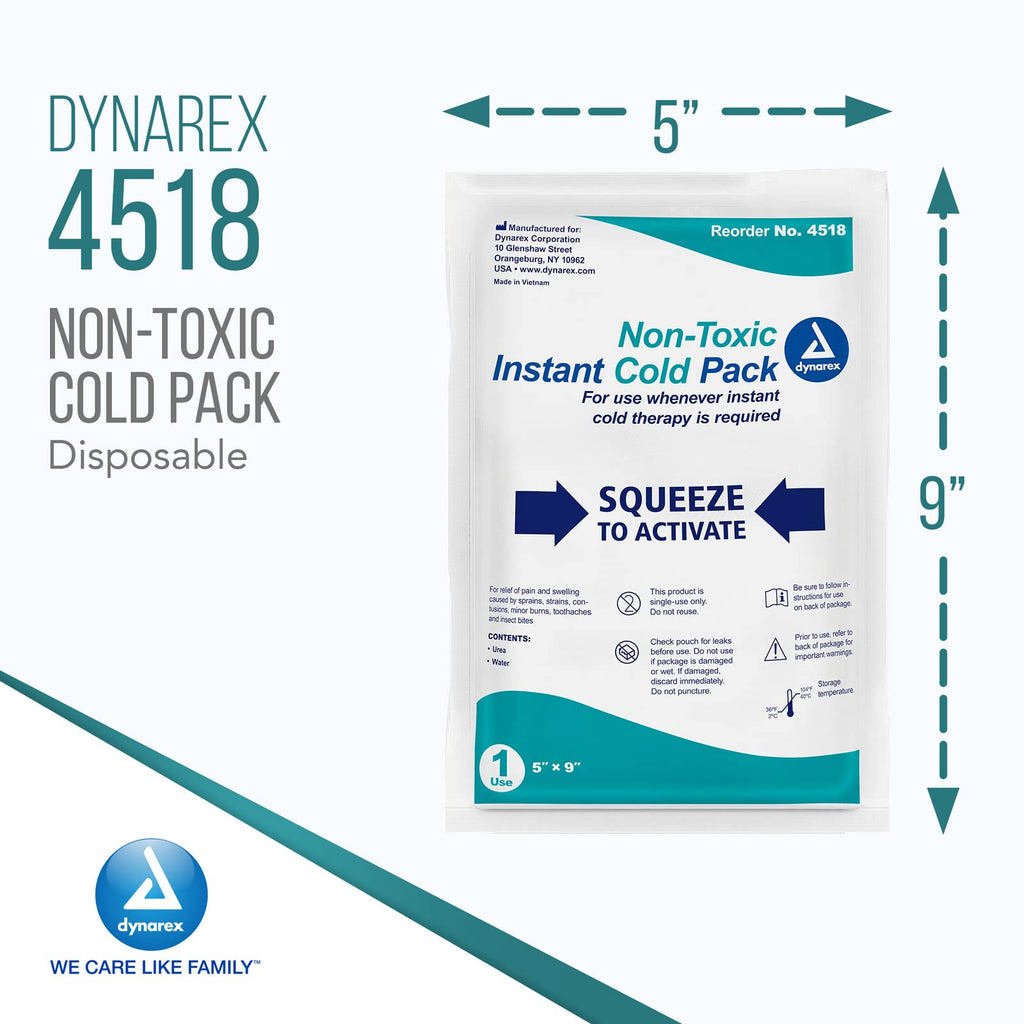 Dynarex 4518 Instant Cold Pack with Urea, 5x9, Pack of 24