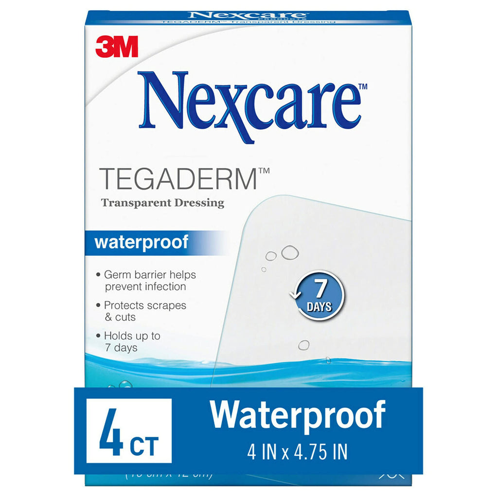 Nexcare Tegaderm Waterproof Transparent Dressing, Dirtproof, Germproof, Provides Protection To Minor Burns, Scrapes, Cuts, Blist