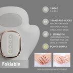 Fokiabin Electric Hand Massager with Heat and Compression 6 Modes Electric Massager for Comfort Battery-Powered Rechargeable Por