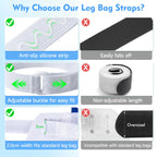 SorealGroup 6PCS Leg Bag Straps | Anti-Slip Silicone Strip & Adjustable Buckle | 40cm-70cm Elastic Fit | Standard 2.0cm Width Co