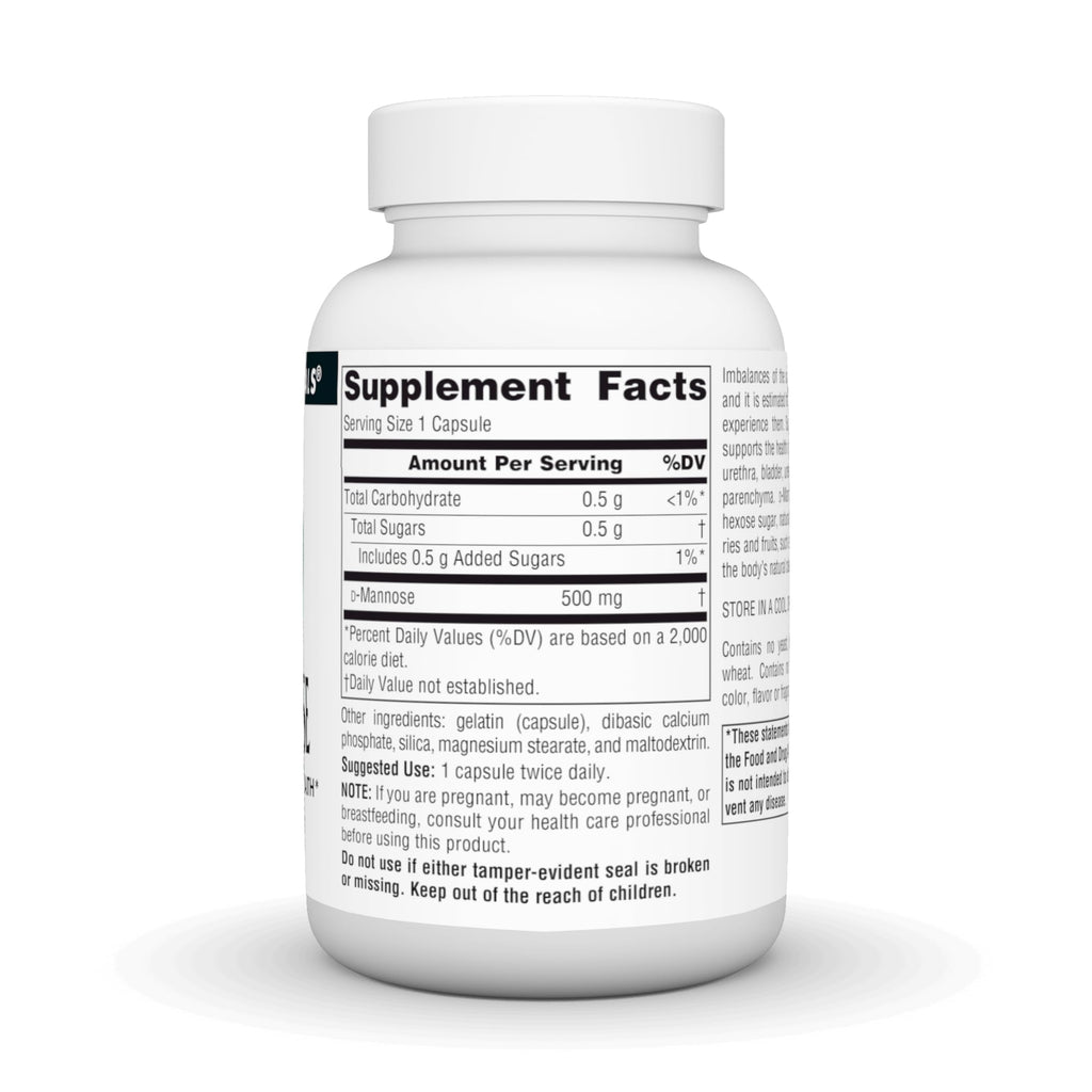 Source Naturals D-Mannose, Potent Urinary Tract & Bladder Health Support*, 500mg - 60 Capsules