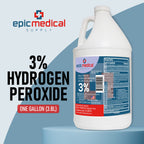 Epic Medical Supply Hydrogen Peroxide Gallon First Aid Antiseptic and Multipurpose Cleaner, 3% USP, Topical Wash for Minor Cuts,