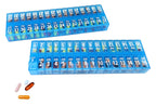 Twice-a-Day Monthly Pill Box Planner Set - AM & PM Medication Organizer for 31 Days! Set Contains 2 Organizers for One Month. (B