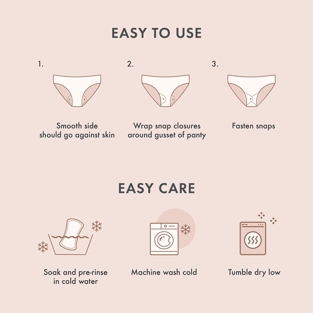 Rael Reusable Pads, Organic Cotton Cover - Postpartum Essential, Incontinence Pads for Women, Bladder Leakage Pads for Women, Th