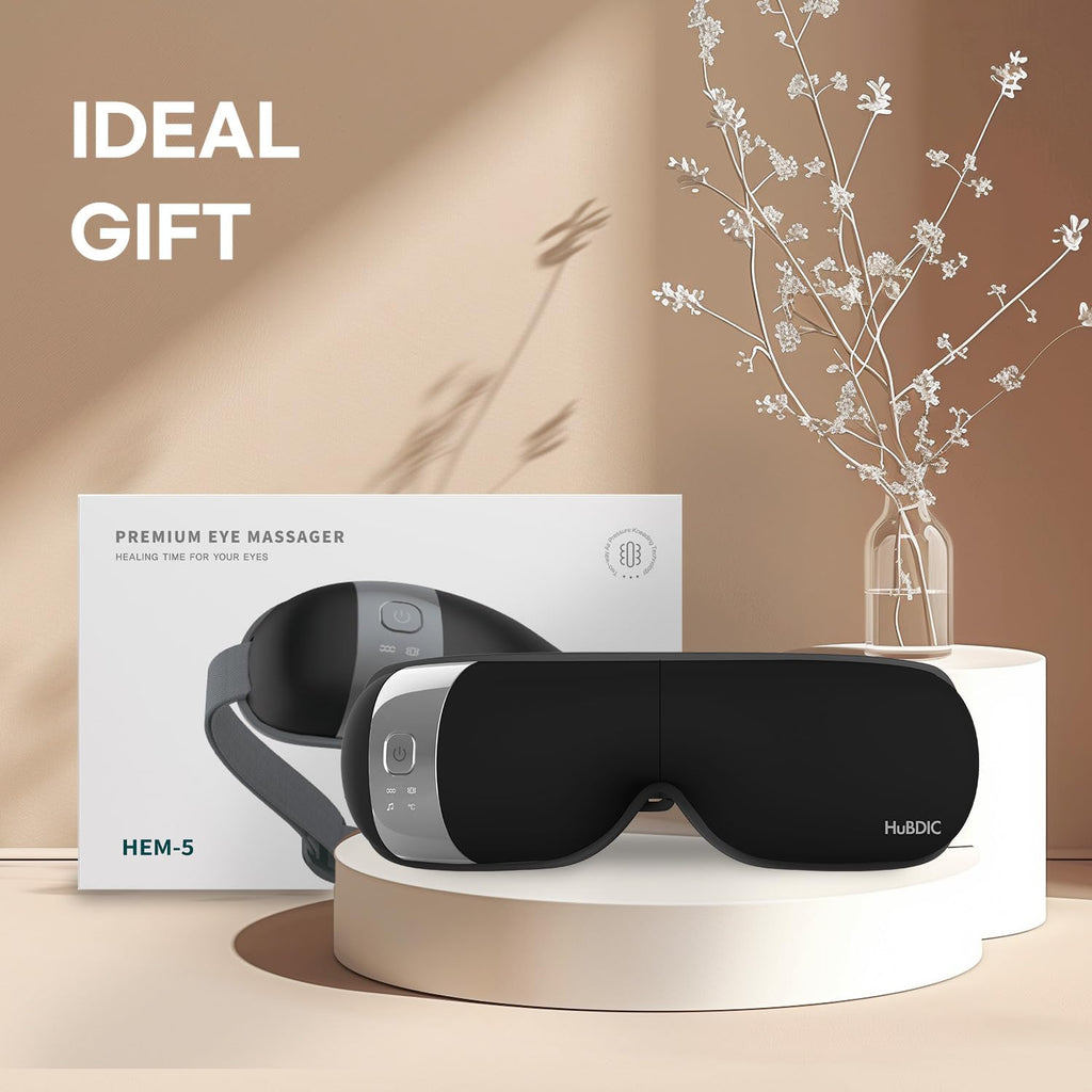 HuBDIC HubiCare Eye Massager with Heat, Vibration, and Music Helps Relieve Strain, Dark Circles, Dryness, and for Migraine Relie