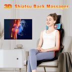 comrelax Shiatsu Back Massager with Heat, Massage Chair Pad for Full Back, Seat Massager for Office/Home,Gift for Father/Mother