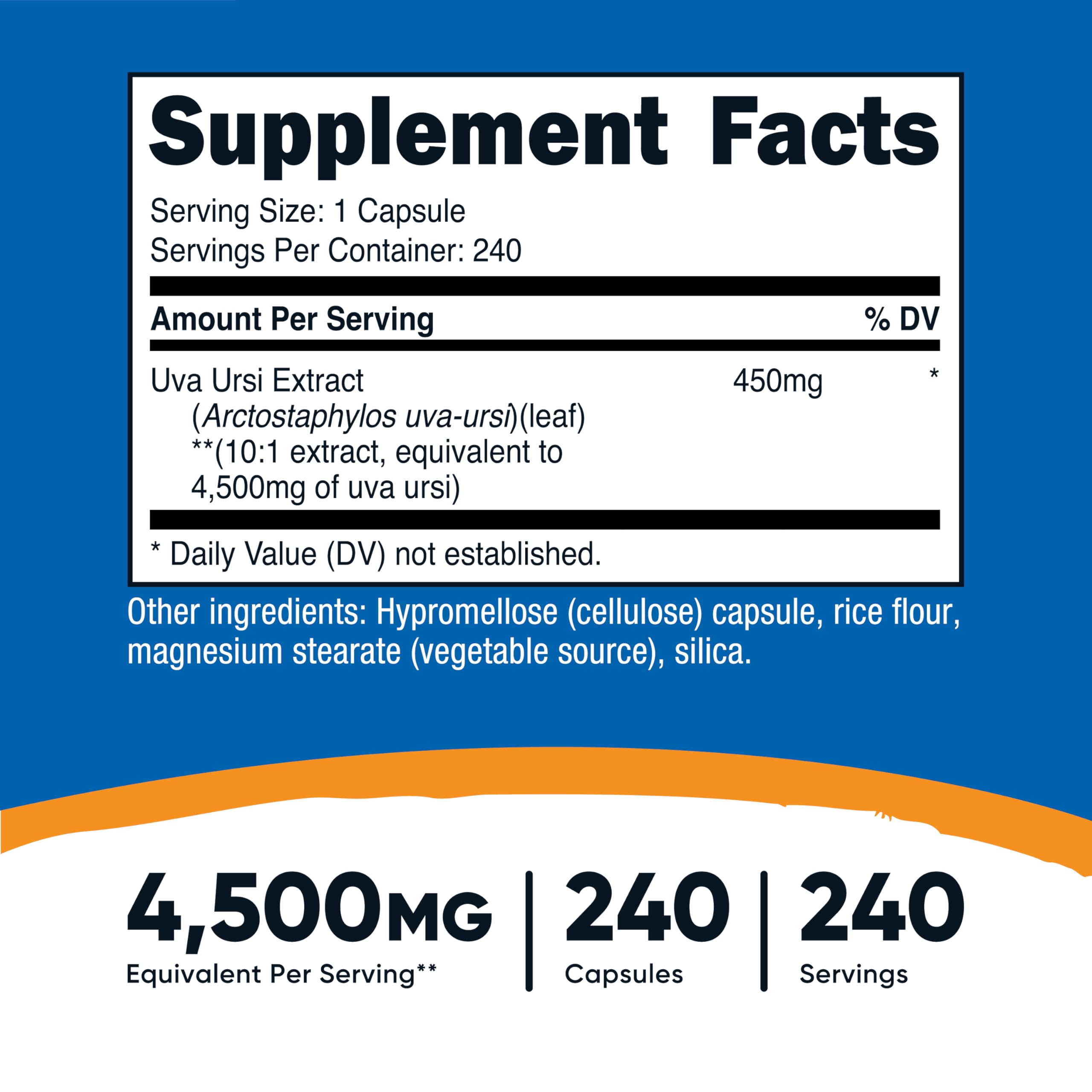 Nutricost Uva Ursi 4500mg, 240 Capsules - Vegetarian Capsules, Gluten Free, Non-GMO