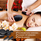 Tiskgg 18Pcs Massage Stones Set, Hot Stones with Warmer, 4 Sizes, Hot Stone for Professional or Home spa/Relaxing