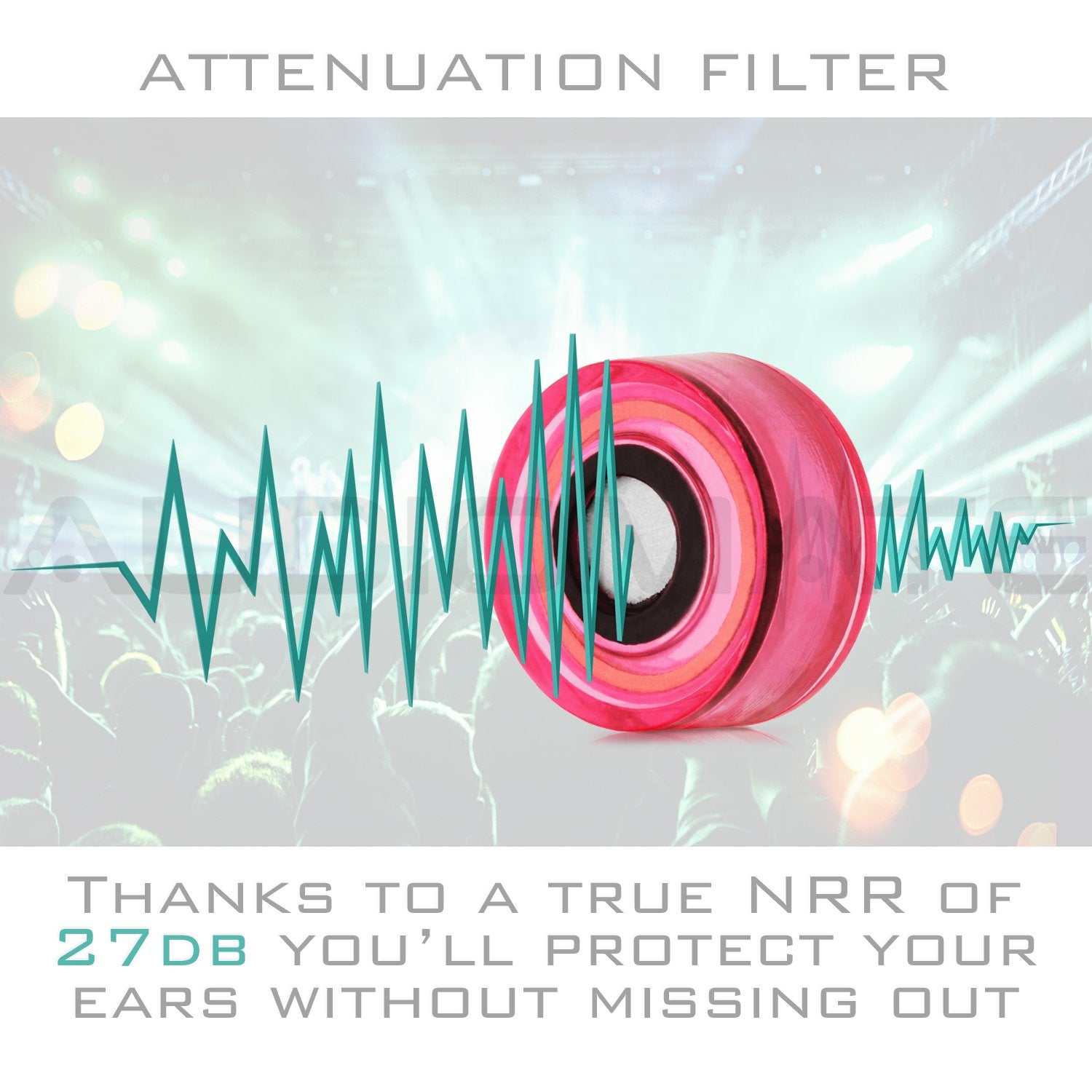 Audiomate High-Fidelity Earplugs with Metal Keychain Carry Case and 2 Interchangeable Earbuds Comfortable Soft Silicone HiFi Noi