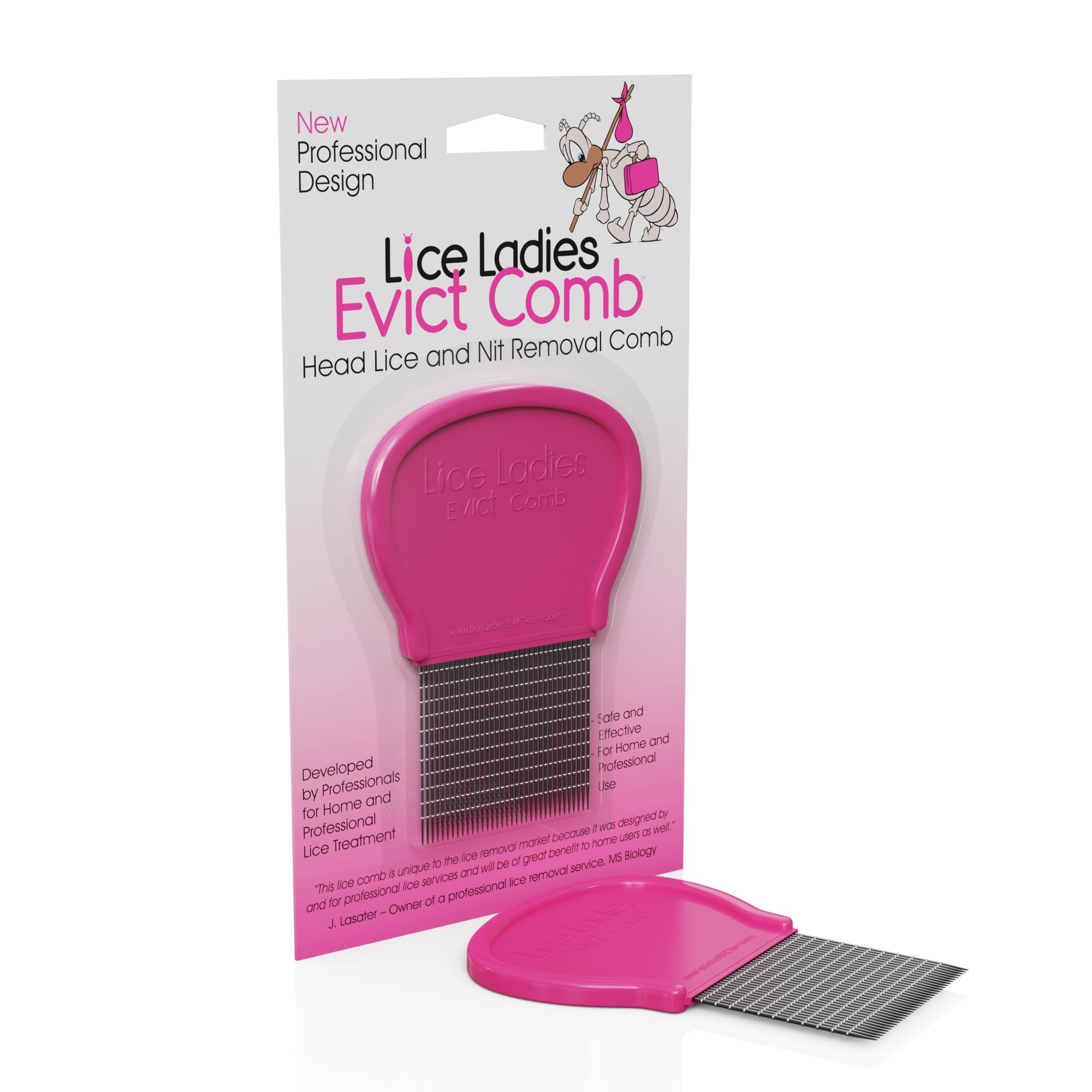 Lice and Nit Comb by Lice Ladies - Efficient Lice and Nit Removal | Lice Comb Safe for All Types of Hair | Stainless Steel Teeth