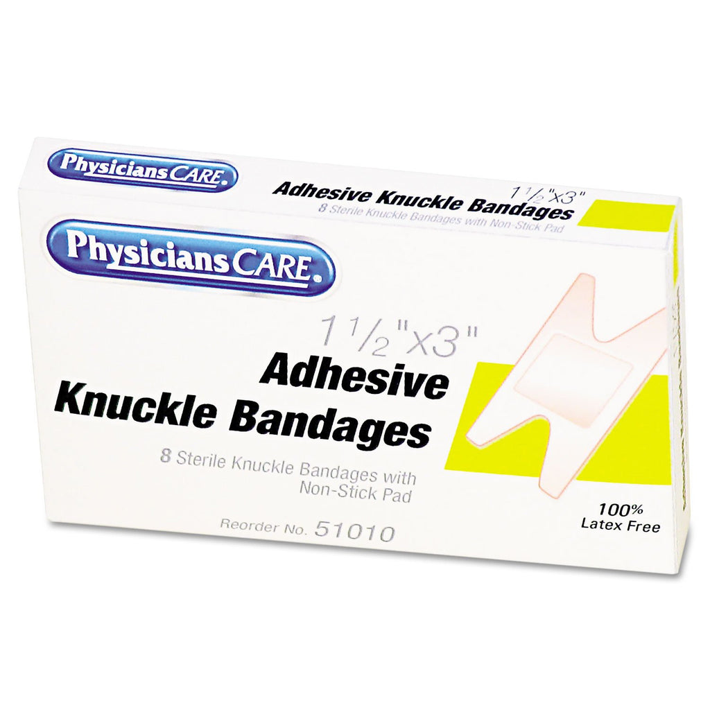 Pac-Kit by First Aid Only 1-009 Fabric Adhesive Light Woven Flexible Knuckle Bandage, 3 Length x 1-1/2 Width (Box of 8)
