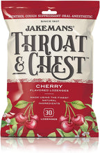 Jakemans Cherry Throat & Chest Lozenges Cough Drops - Cough, Sore Throat and Seasonal Distress Soothing Relief - Liquid Drop Sha