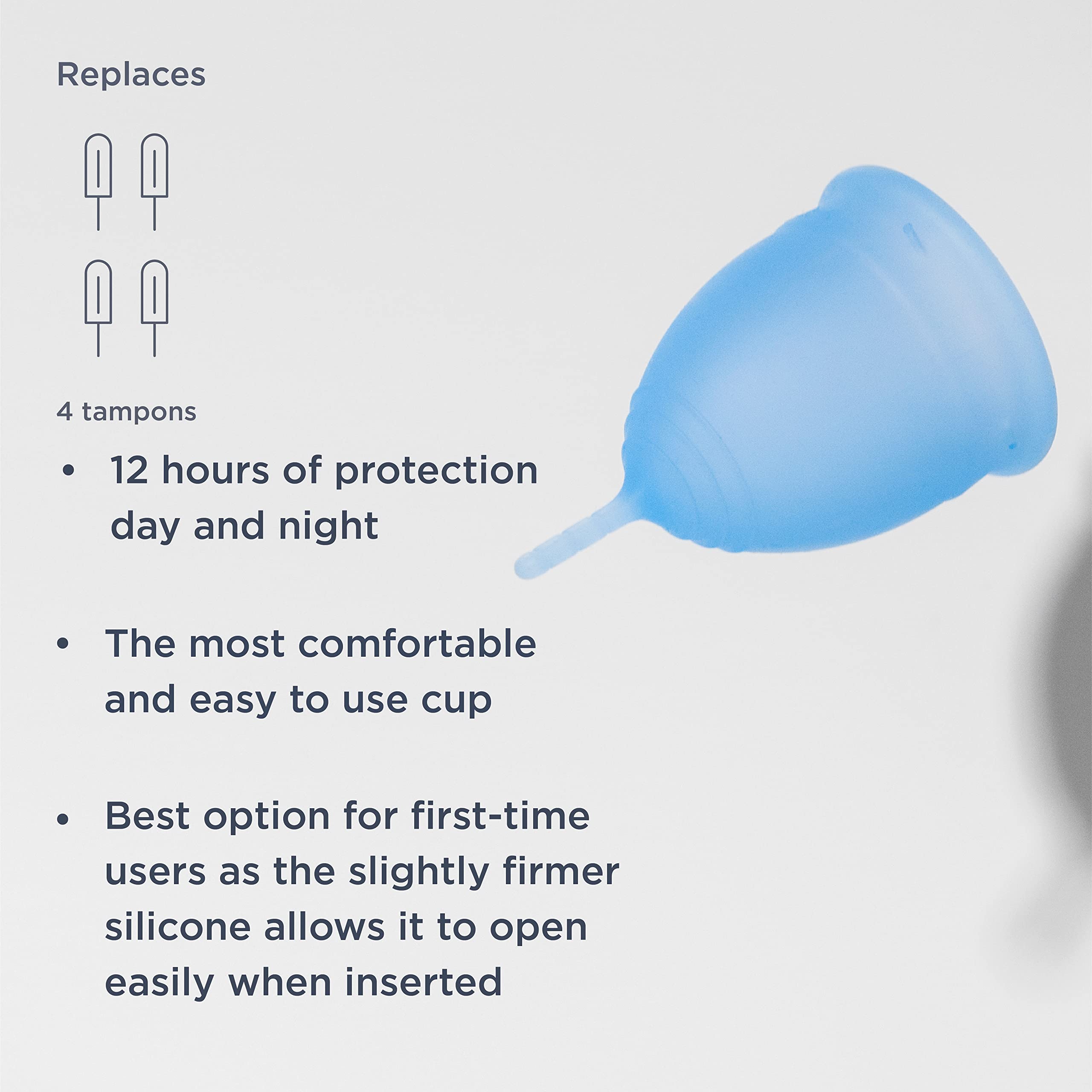Saalt Menstrual Cup - Reusable Period Cup - Made for Comfortable, Leak-Free Protection Up to 12 Hours - BPA & Latex Free - Inclu