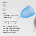 Saalt Menstrual Cup - Reusable Period Cup - Made for Comfortable, Leak-Free Protection Up to 12 Hours - BPA & Latex Free - Inclu