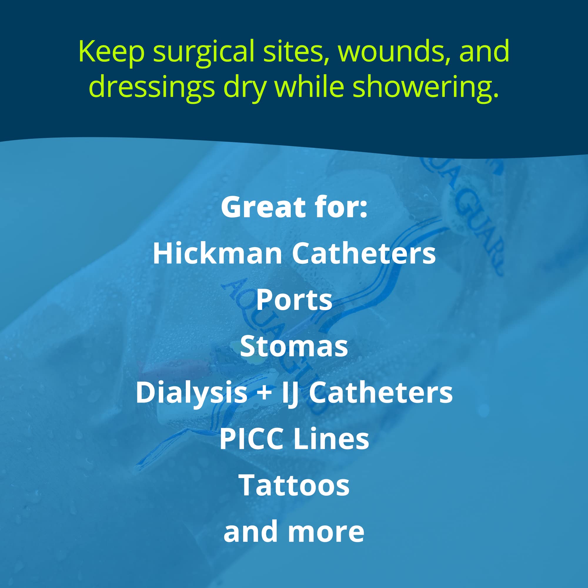 TIDI AquaGuard Sheet - 9    x 9    - Shower Protection Sheet - Self-Adhesive Moisture Barrier - Made without Latex - Wound Cover