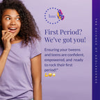 happie moon First Period Kit for Tweens | Small Period Pads | Great for School and On The Go | Zero Chlorine, Bleach, Dyes and F