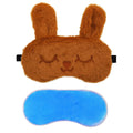 Jenna Cute Fur Sleeping Eye Shade Mask Cover For Insomnia, Meditation, Puffy Eyes And Dark Circles Bunny Brown Gel 