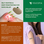 YOUCOPIA Knee Relief Heat Patches: 36 Count Natural Herbal Relieving Plaster for Long Lasting Muscle and Joint Relief - Mugwort