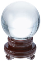 Amlong Crystal New Clear Crystal Ball Sphere Asian Quartz 80mm (3 inch Diameter) with Wooden Stand and Gift Box
