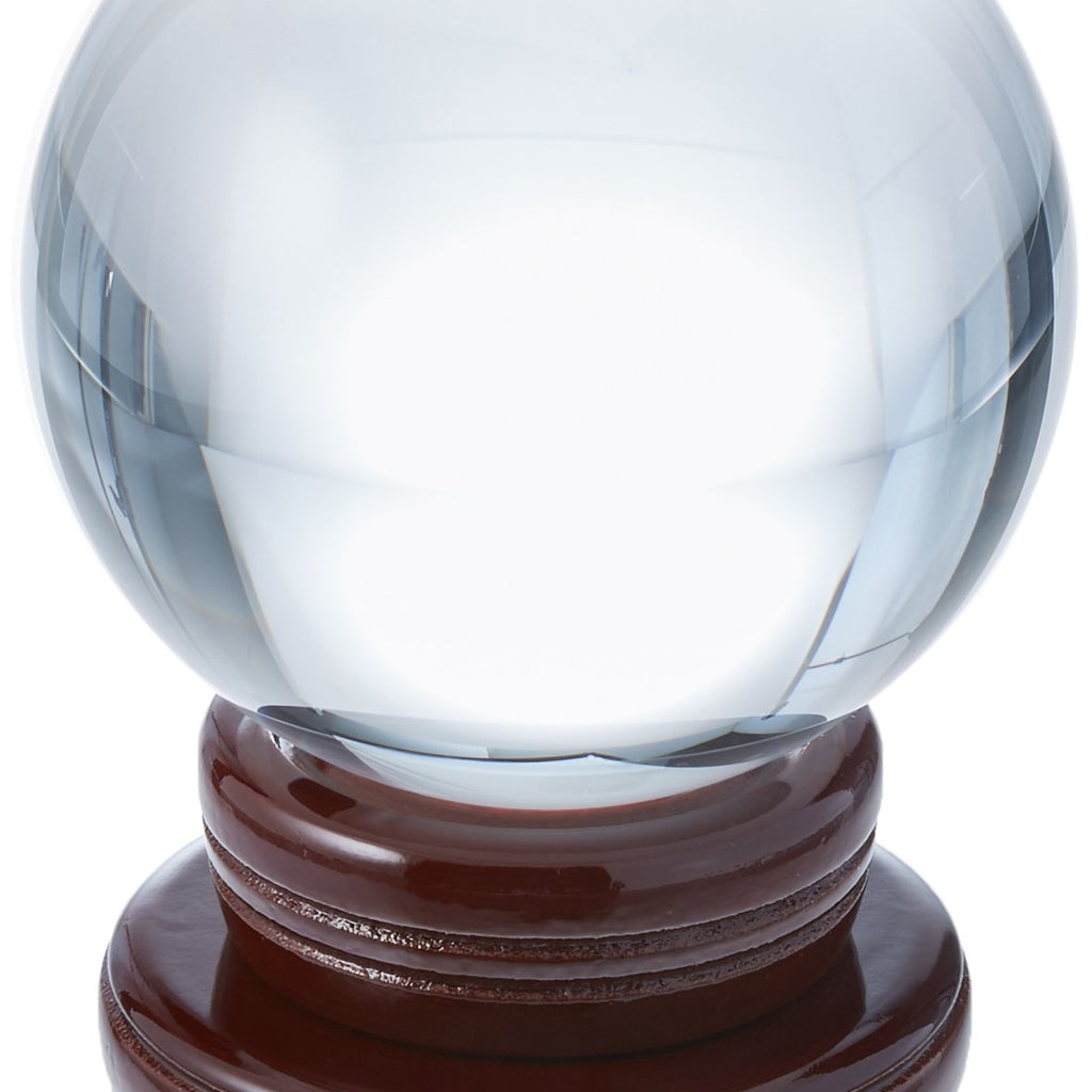 Amlong Crystal New Clear Crystal Ball Sphere Asian Quartz 80mm (3 inch Diameter) with Wooden Stand and Gift Box