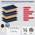 Heated Electric Pad for Foot,Double-Sided Heating,6 Fast Heating Settings 3 Timers,10 ft Cord Electric Fast Heat Pad with Heat S