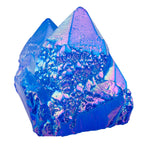 Rockcloud Healing Crystal Natural Titanium Coated Blue Rock Quartz Cluster Geode Druzy Home Decoration Gemstone Specimen