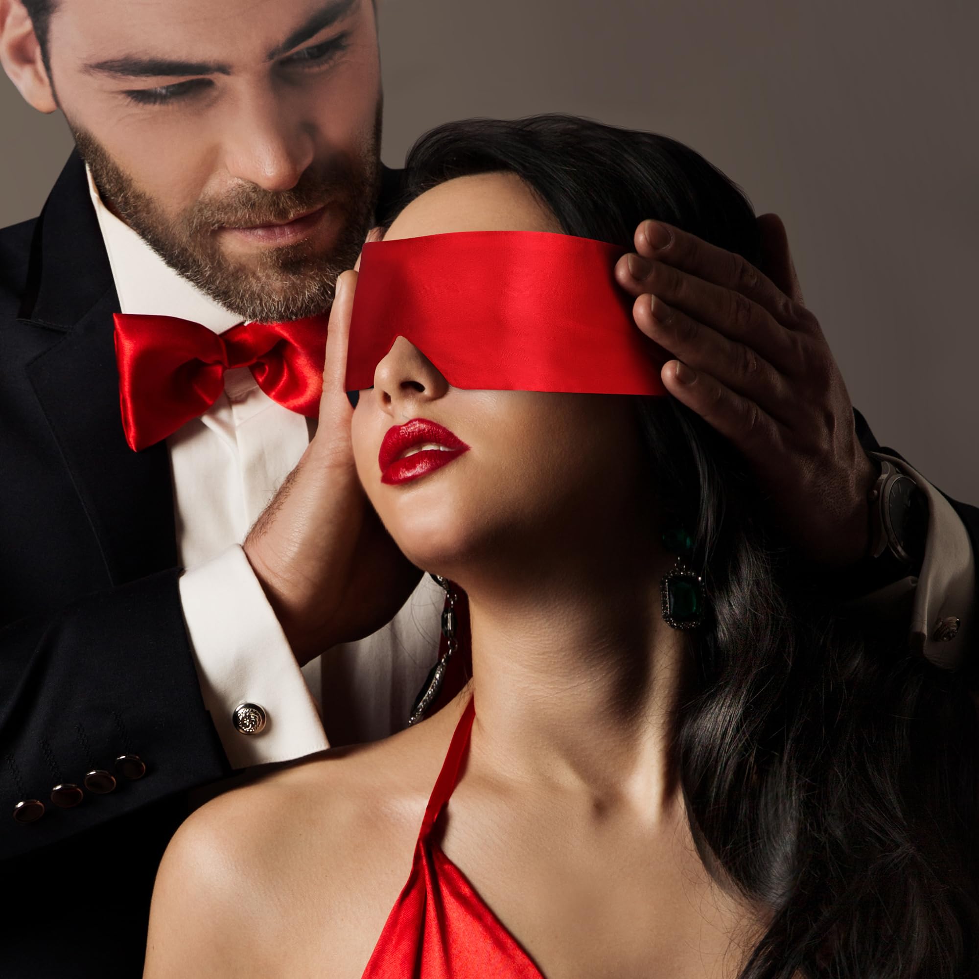FRESHME 2pc Satin Sleep Mask - Lightweight Blindfold Eye Mask Cover for Women Men Couples Night Gift, Valentine's Day Gift Doubl