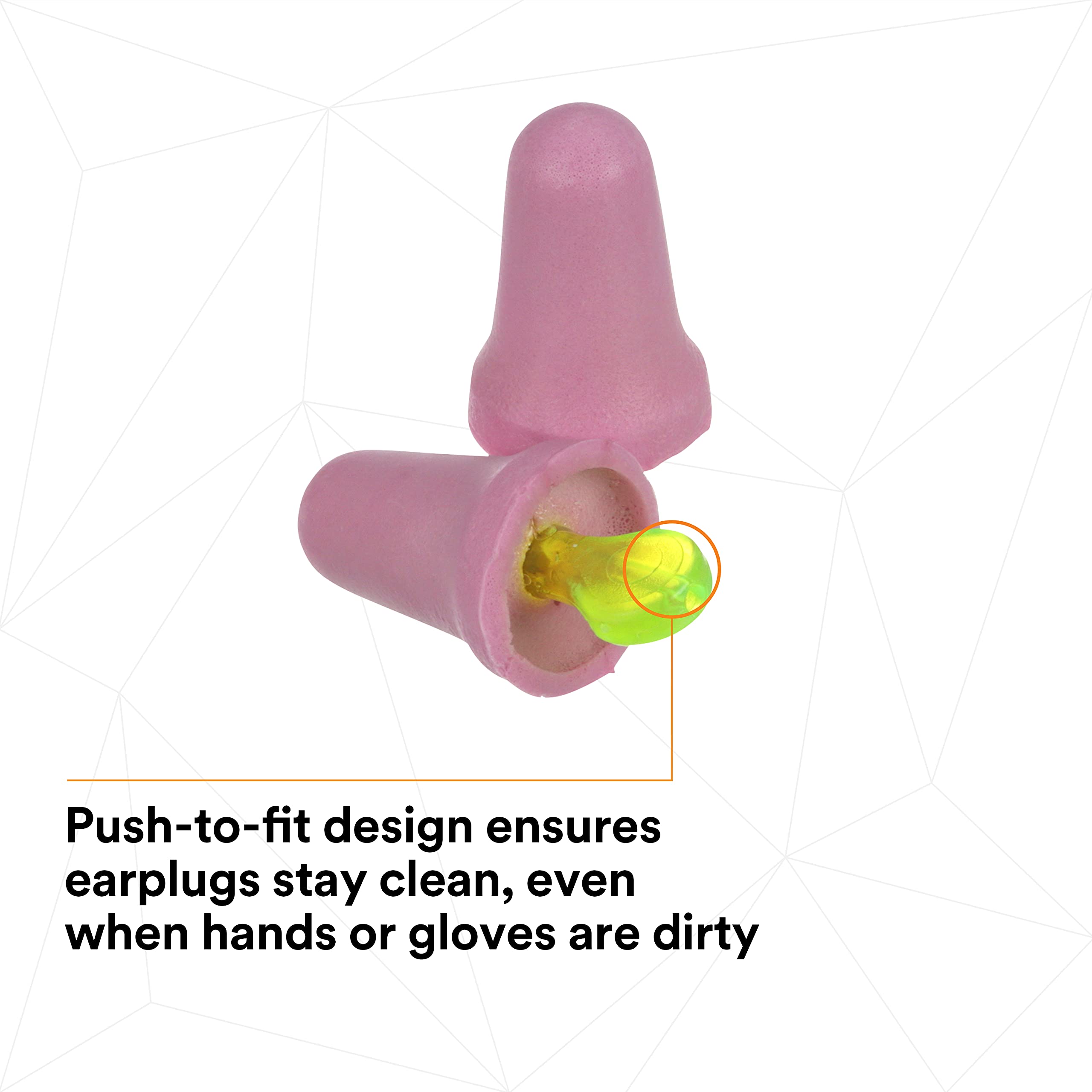 3M No-Touch Foam Earplugs P2000, Uncorded, 100 Pair/Case|Purple|