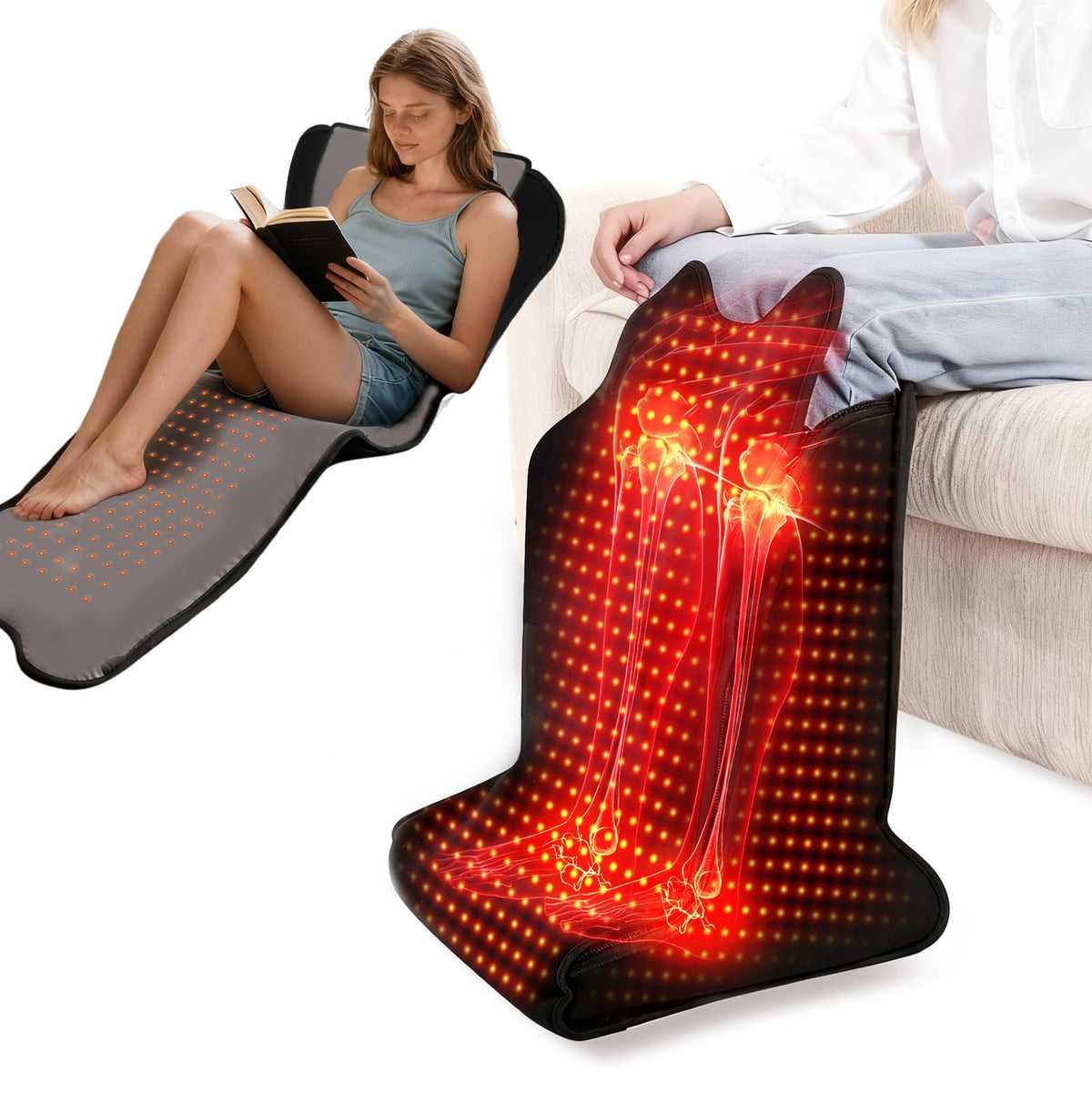 Red Light Therapy for Legs & Feet, Infrared LED Leg Wrap with 660nm Red & 850nm Near Infrared Light for Muscle Recovery, Relaxat