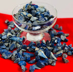Indian Consigners Natural Crushed Polished Tumbled Gem Stone Chips, Decoration & Healing Crystals (Lapis Lazuli)