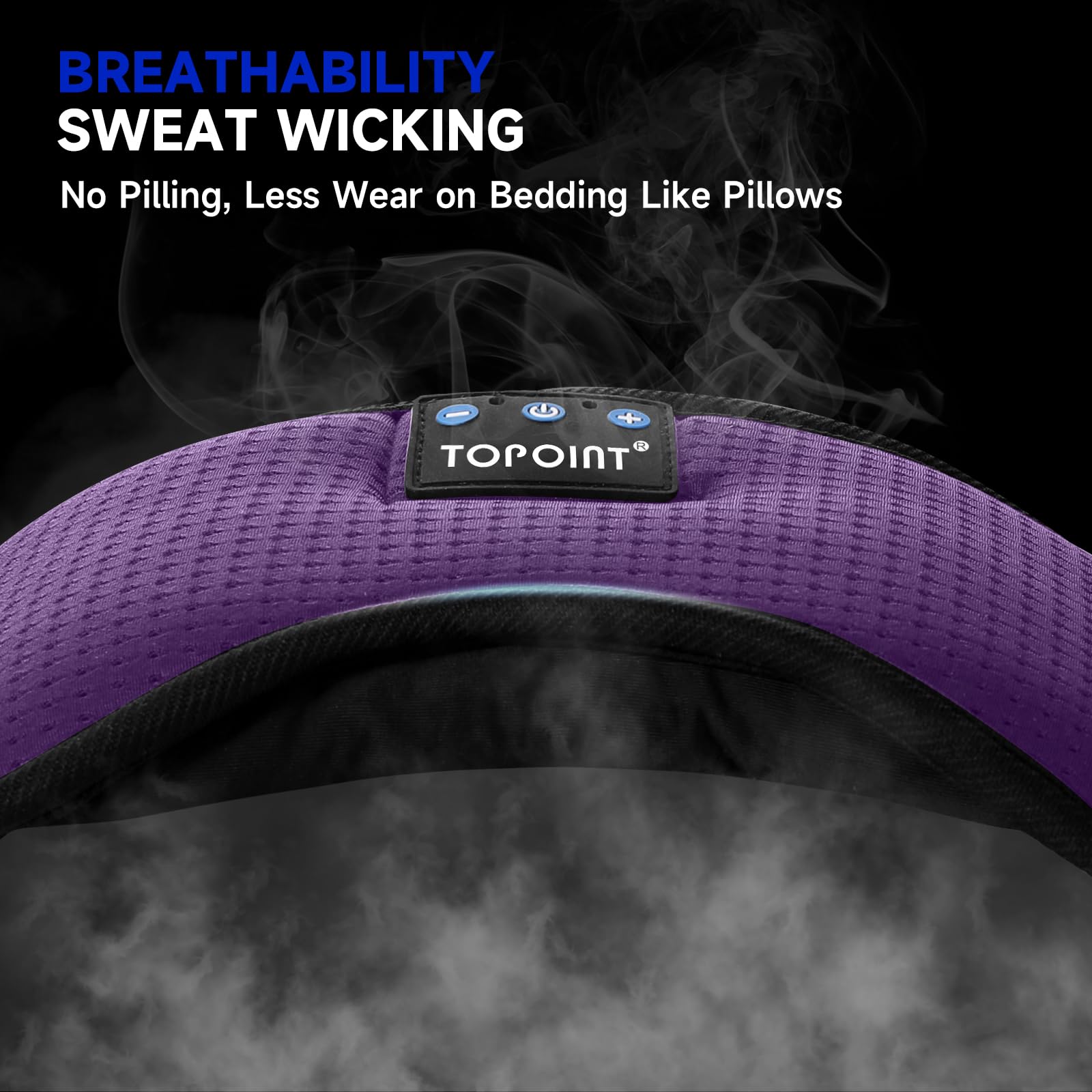 TOPOINT Sleep Mask Headphones Bluetooth Wireless 5.4, Breathable Cotton Eye Mask for Sleeping Side Sleepers Travel Music Headset